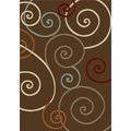 Concord Global Trading Concord Global 97783 2 ft. 7 in. x 4 ft. 1 in. Chester Scroll - Brown 97783